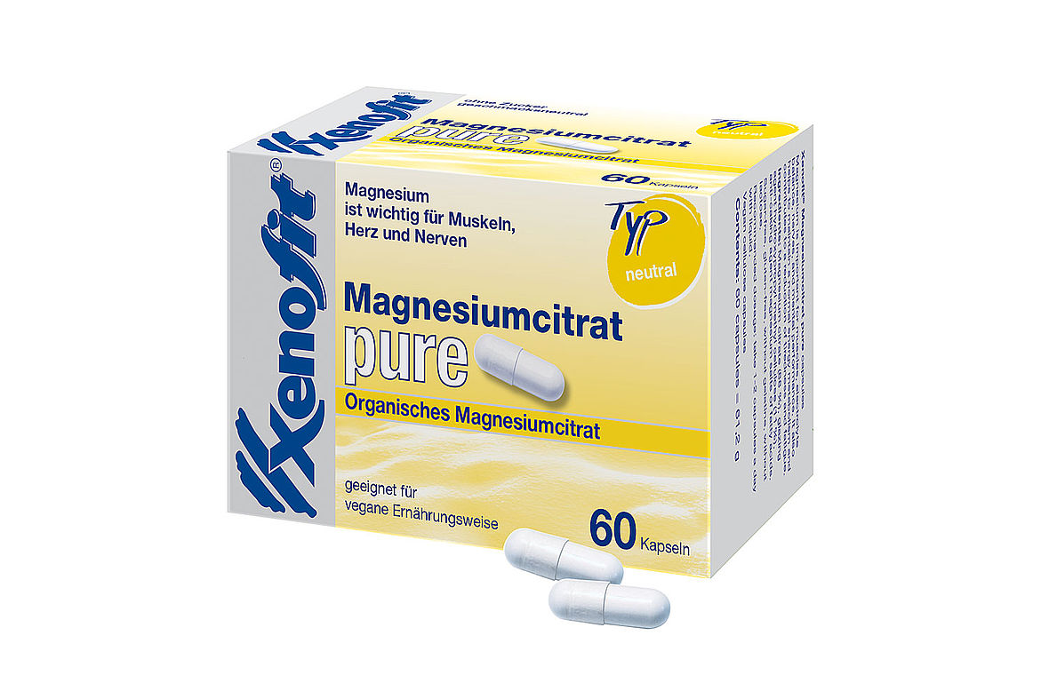 Xenofit Magnesiumcitrat pure: Erhältlich ist das neue Produkt ab August in Apotheken und im Sportfachhandel zum Preis von 14,95 Euro (60 Kapseln).