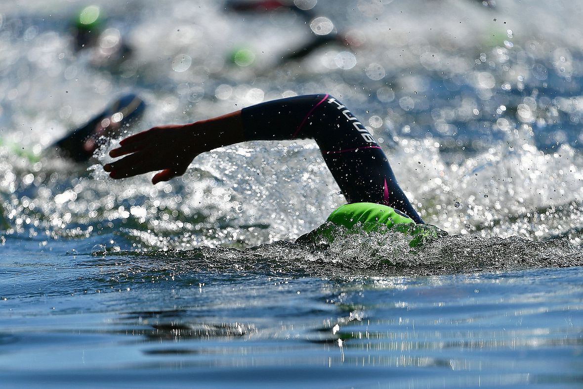 Über 750 Meter Schwimmen ging es beim Sprint-Weltcup in Madrid