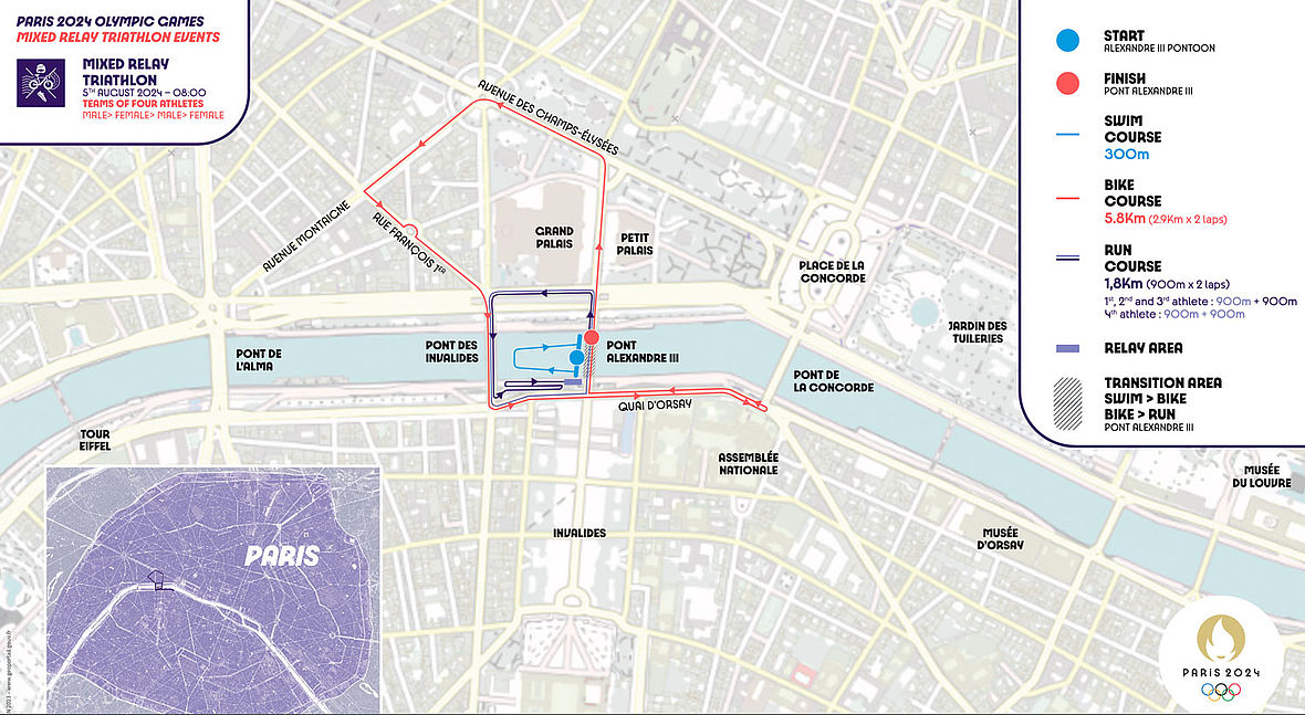 Paris 24: Der Streckenplan der Mixed-Relay