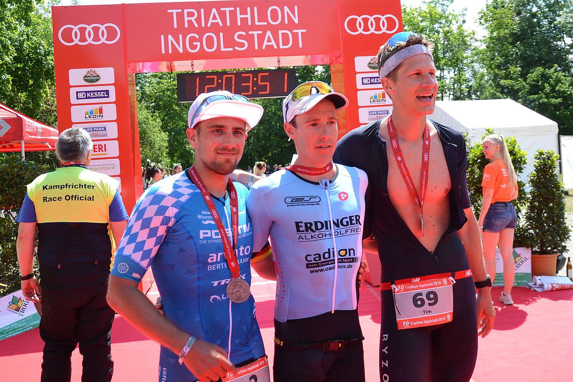 Die Top drei der Mitteldistanz: Markus Stöhr, Tobias Heining und Tim Koniarski (v.l.)