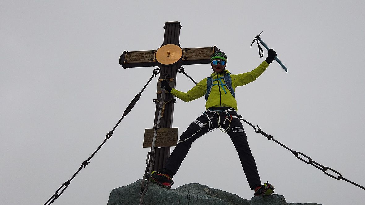 Geschafft: Christian Bruckner auf dem 3.798 Meter hohen Großglockner