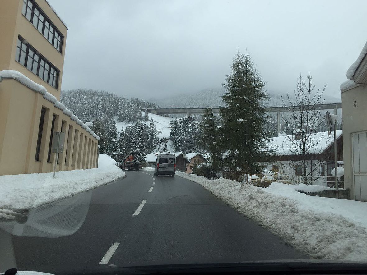 Kalter Auftakt: Die Anfahrt über den Brenner