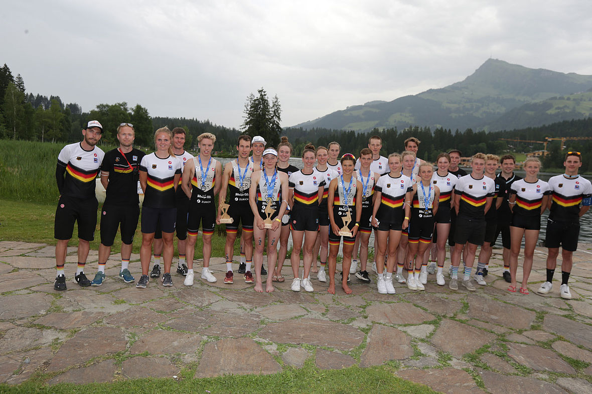 Sieben Medaillen in acht Rennen: Das erfolgreiche DTU-Team bei der Supersprint-EM 2021 in Kitzbühel