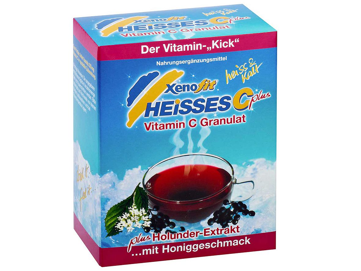 Xenofit Heisses C plus: Liefert ebenfalls pro Portion 225 mg Vitamin C und überzeugt mit wertvollem Holunderexgtrakt und Honiggeschmack