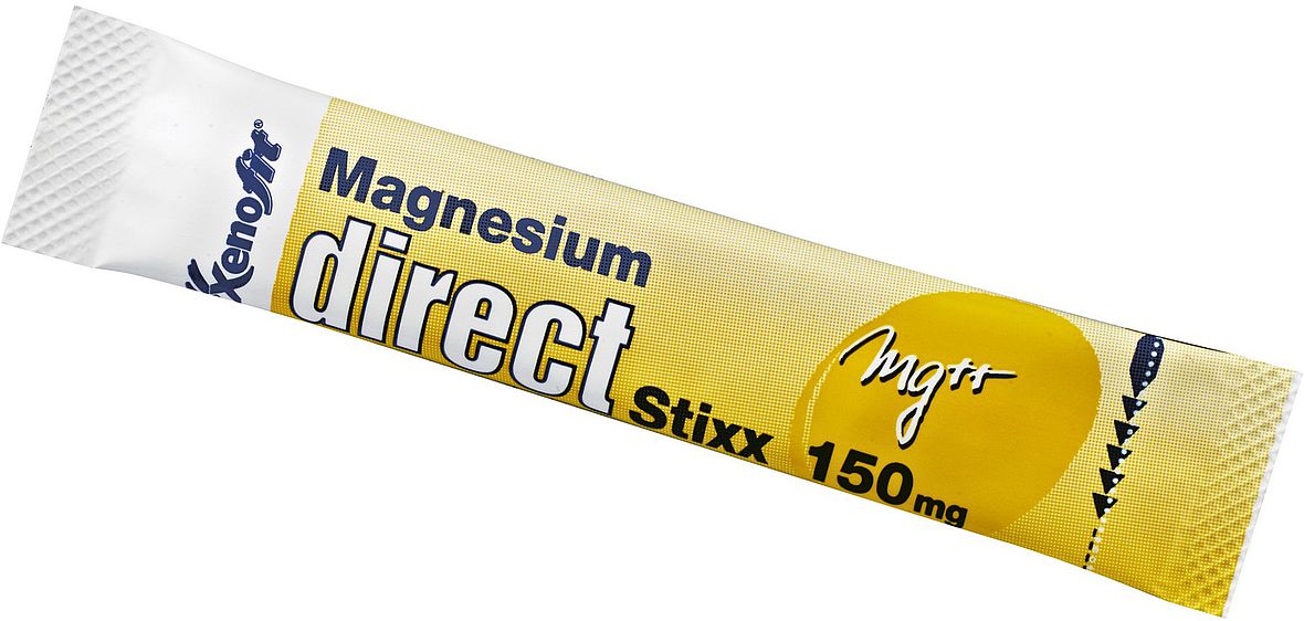Xenofit Magnesium direct Stixx: Ein Stick enthält 150 mg Magnesium, was etwa die Hälfte der empfohlenen Tagesdosis entspricht
