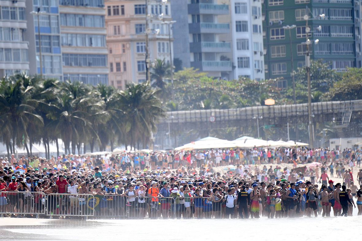 Voll gefüllt: Der Zuschauerzuspruch beim Triathlon war groß. Nicht üblich bei den Spielen in Rio