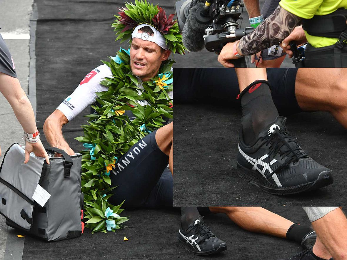 Jan Frodeno bei seinem Ironman Hawaii-Sieg mit dem Asics Metaracer-Erlkönig