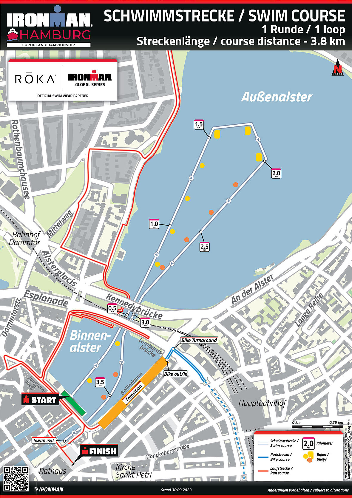 Der Schwimmkurs des Ironman Hamburg 2023