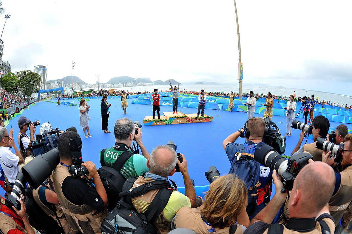 Paralympics-Siegerehrung an der Copacabana
