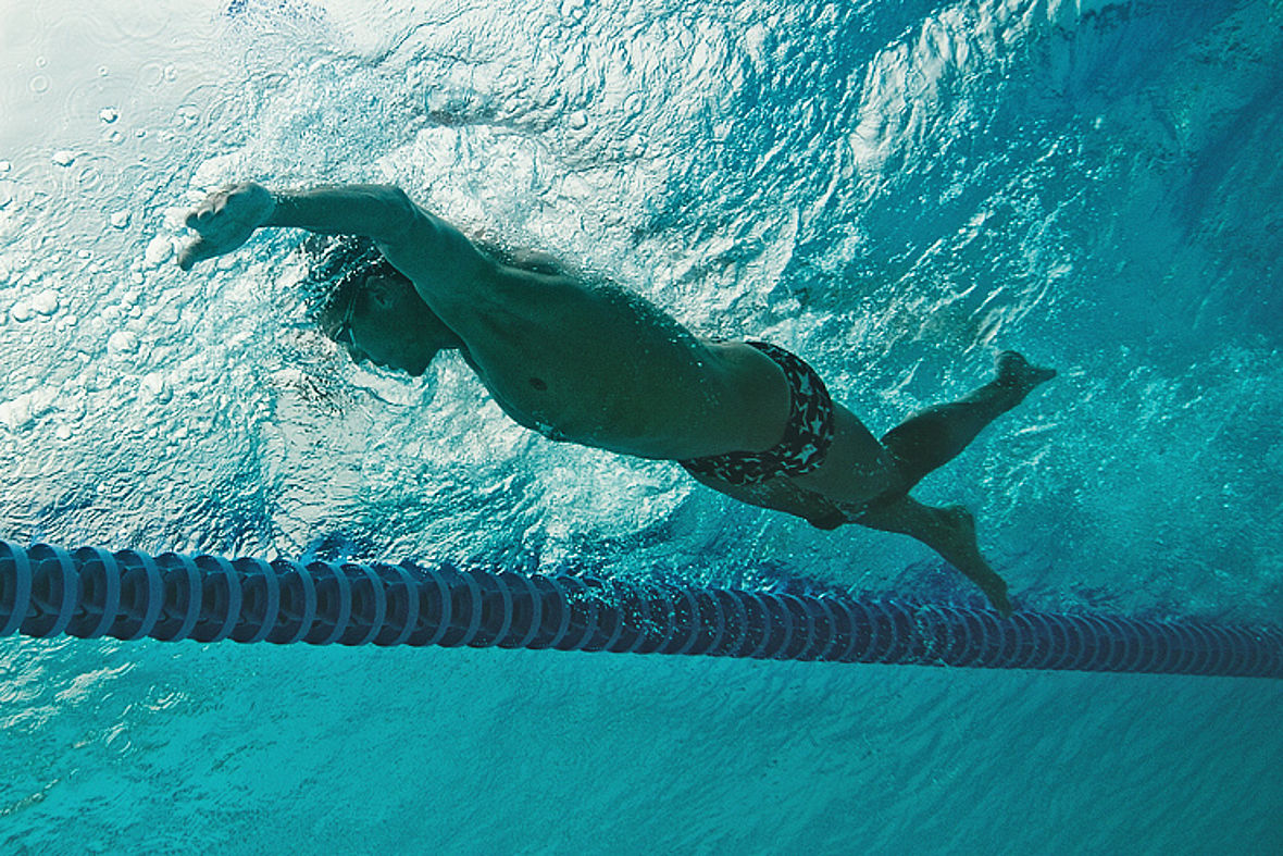 Im Schwimmen dürfte Jan Frodeno im Rennen in Kona ganz weit vorne vertreten sein. Dafür wird im Aquatics-Center noch hart gearbeitet.