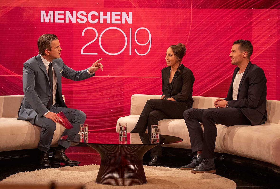 Anne Haug und Jan Frodeno sind zu Gast bei Markus Lanz in der Show "Menschen 2019"