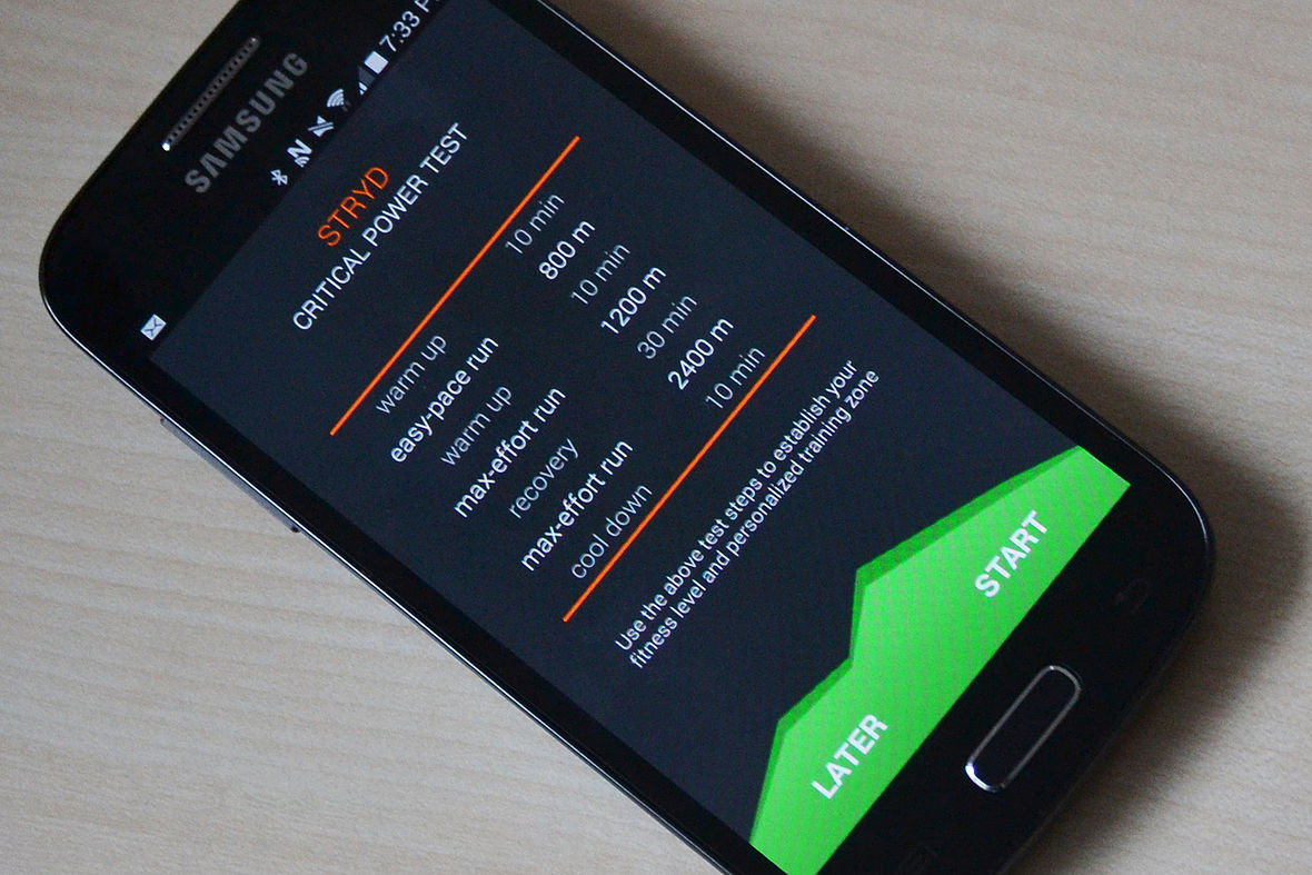 Die Stryd Mobile-App: Damit wird auch der Crititcal Power Test durchgeführt